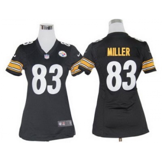 Women Pittsburgh Steelers 83# Heath Miller Black Jerseys Women Pittsburgh Steelers 83# Heath Miller Black Jerseys