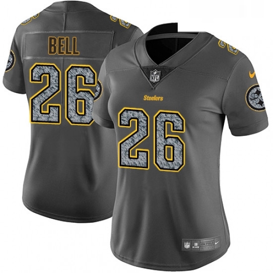 Womens Nike Pittsburgh Steelers 26 LeVeon Bell Gray Static Vapor Untouchable Limited NFL Jersey Womens Nike Pittsburgh Steelers 26 LeVeon Bell Gray Static Vapor Untouchable Limited NFL Jersey