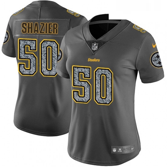 Womens Nike Pittsburgh Steelers 50 Ryan Shazier Gray Static Vapor Untouchable Limited NFL Jersey Womens Nike Pittsburgh Steelers 50 Ryan Shazier Gray Static Vapor Untouchable Limited NFL Jersey