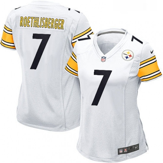 Womens Nike Pittsburgh Steelers 7 Ben Roethlisberger Game White NFL Jersey Womens Nike Pittsburgh Steelers 7 Ben Roethlisberger Game White NFL Jersey