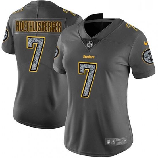 Womens Nike Pittsburgh Steelers 7 Ben Roethlisberger Gray Static Vapor Untouchable Limited NFL Jersey Womens Nike Pittsburgh Steelers 7 Ben Roethlisberger Gray Static Vapor Untouchable Limited NFL Jersey