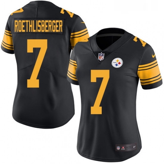 Womens Nike Pittsburgh Steelers 7 Ben Roethlisberger Limited Black Rush Vapor Untouchable NFL Jersey Womens Nike Pittsburgh Steelers 7 Ben Roethlisberger Limited Black Rush Vapor Untouchable NFL Jersey