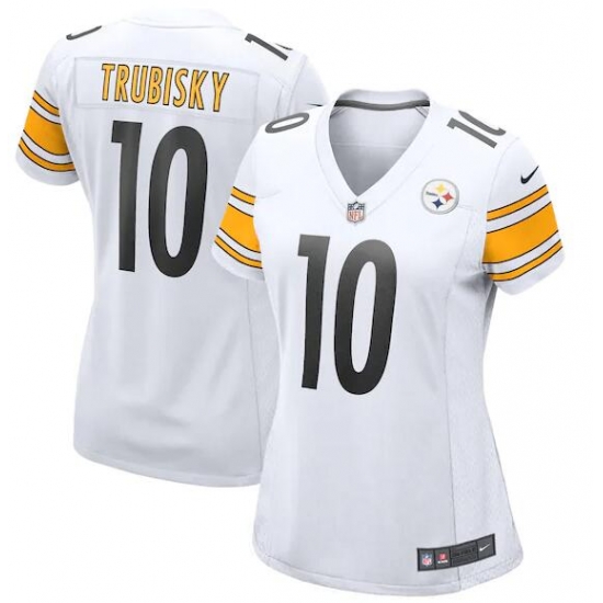 Womens Nike Pittsburgh Steelers Mitchell Trubisky #10 white Stitched Vapor Limited Jersey Womens Nike Pittsburgh Steelers Mitchell Trubisky #10 white Stitched Vapor Limited Jersey
