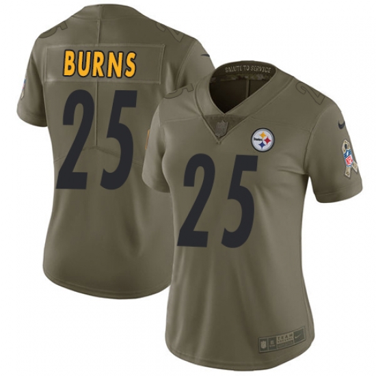 Womens Nike Steelers #25 Artie Burns Olive Stitched NFL Limited 2017 Salute to Service Jersey Womens Nike Steelers #25 Artie Burns Olive Stitched NFL Limited 2017 Salute to Service Jersey
