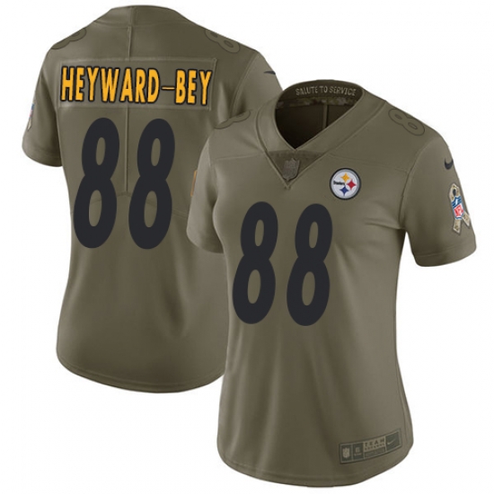 Womens Nike Steelers #88 Darrius Heyward Bey Olive Stitched NFL Limited 2017 Salute to Service Jersey Womens Nike Steelers #88 Darrius Heyward Bey Olive Stitched NFL Limited 2017 Salute to Service Jersey