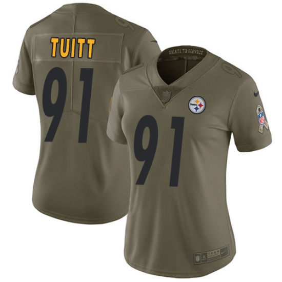 Womens Nike Steelers #91 Stephon Tuitt Olive Stitched NFL Limited 2017 Salute to Service Jersey Womens Nike Steelers #91 Stephon Tuitt Olive Stitched NFL Limited 2017 Salute to Service Jersey