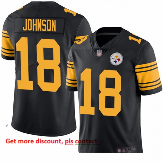 Steelers 18 Diontae Johnson Black Youth Stitched Football Limited Rush Jersey Steelers 18 Diontae Johnson Black Youth Stitched Football Limited Rush Jersey