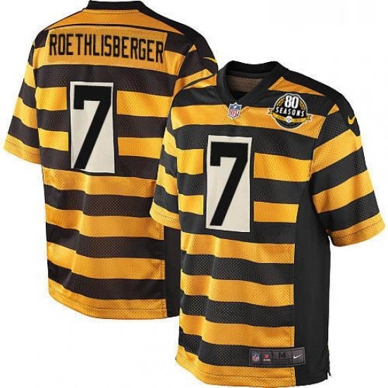 Youth Nike Pittsburgh Steelers 7 Ben Roethlisberger Elite YellowBlack Alternate 80TH Anniversary Throwback NFL Jersey Youth Nike Pittsburgh Steelers 7 Ben Roethlisberger Elite YellowBlack Alternate 80TH Anniversary Throwback NFL Jersey