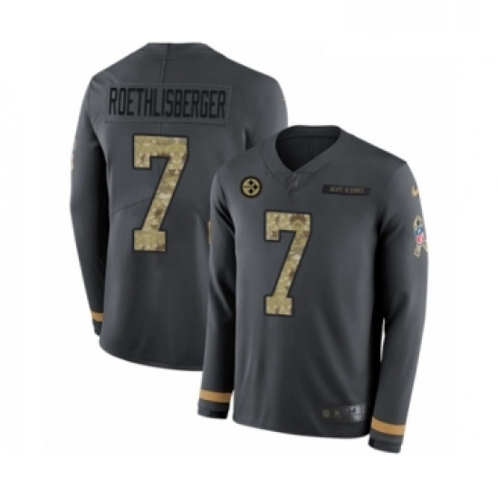 Youth Nike Pittsburgh Steelers 7 Ben Roethlisberger Limited Black Salute to Service Therma Long Sleeve NFL Jersey Youth Nike Pittsburgh Steelers 7 Ben Roethlisberger Limited Black Salute to Service Therma Long Sleeve NFL Jersey