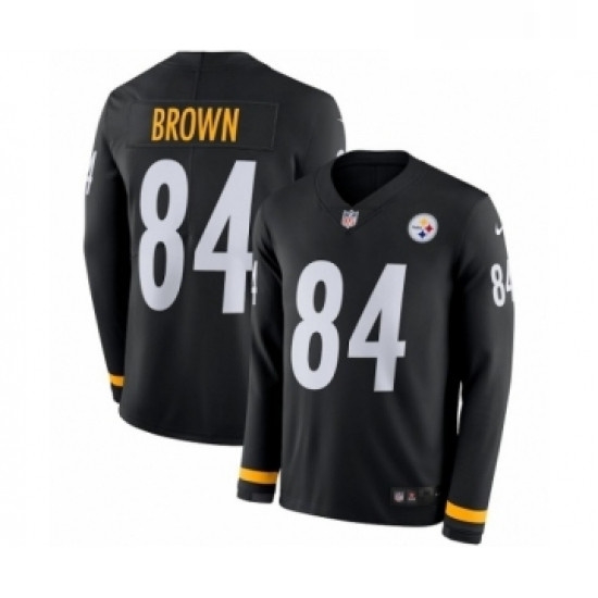 Youth Nike Pittsburgh Steelers 84 Antonio Brown Limited Black Therma Long Sleeve NFL Jersey Youth Nike Pittsburgh Steelers 84 Antonio Brown Limited Black Therma Long Sleeve NFL Jersey