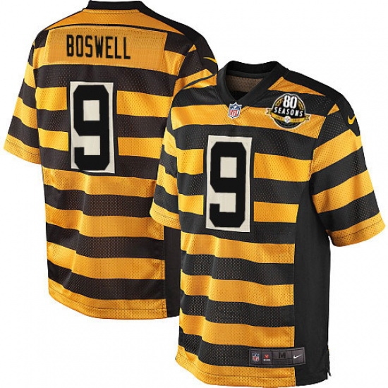 Youth Nike Pittsburgh Steelers #9 Chris Boswell Elite Yellow Black Alternate 80TH Anniversary Throwback NFL Jersey Youth Nike Pittsburgh Steelers #9 Chris Boswell Elite Yellow Black Alternate 80TH Anniversary Throwback NFL Jersey