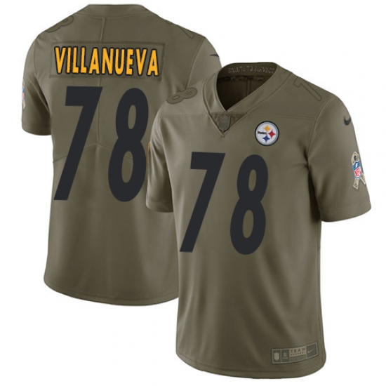 Youth Nike Steelers #78 Alejandro Villanueva Olive Stitched NFL Limited 2017 Salute to Service Jersey Youth Nike Steelers #78 Alejandro Villanueva Olive Stitched NFL Limited 2017 Salute to Service Jersey