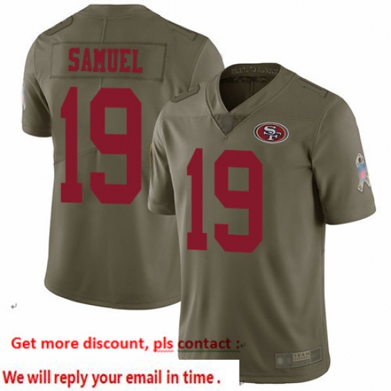 49ers 19 Deebo Samuel Olive Men Stitched Football Limited 2017 Salute To Service Jersey 49ers 19 Deebo Samuel Olive Men Stitched Football Limited 2017 Salute To Service Jersey