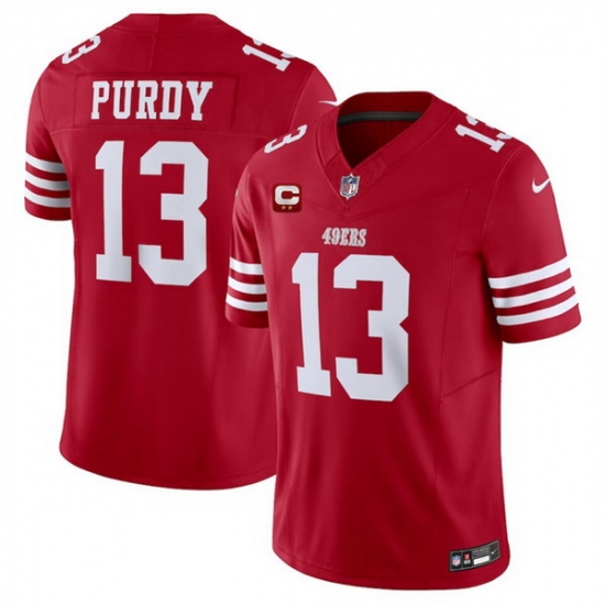 Men San Francisco 49ers 13 Brock Purdy Red 2024 F U S E With 2 Star C Patch Vapor Men San Francisco 49ers 13 Brock Purdy Red 2024 F U S E With 2 Star C Patch Vapor