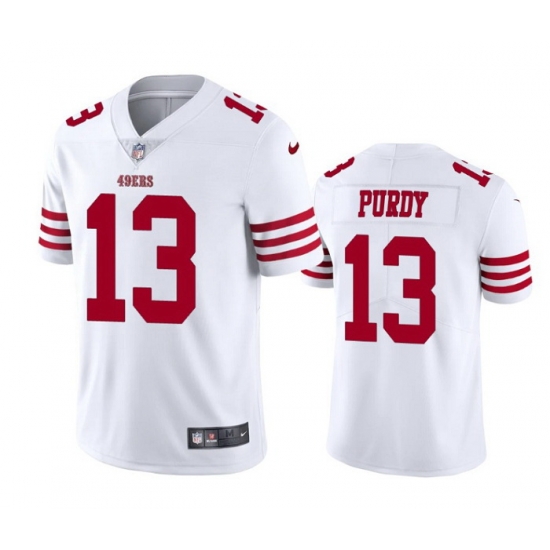 Men San Francisco 49ers 13 Brock Purdy White Vapor Untouchable Limited Stitched Football Jersey Men San Francisco 49ers 13 Brock Purdy White Vapor Untouchable Limited Stitched Football Jersey