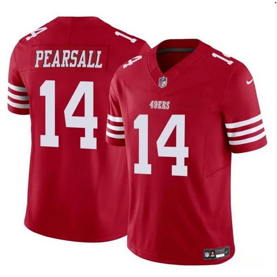 Men San Francisco 49ers 14 Ricky Pearsall Red 2024 Draft F U S E Vapor Untouchable Limited Stitched Football Jersey Men San Francisco 49ers 14 Ricky Pearsall Red 2024 Draft F U S E Vapor Untouchable Limited Stitched Football Jersey