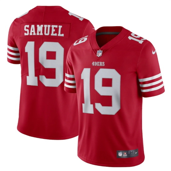 Men San Francisco 49ers 19 Deebo Samuel 2022 New Scarlet Vapor Untouchable Stitched Football Jersey Men San Francisco 49ers 19 Deebo Samuel 2022 New Scarlet Vapor Untouchable Stitched Football Jersey