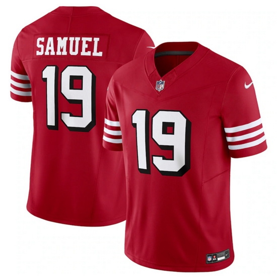 Men San Francisco 49ers 19 Deebo Samuel New Red 2023 F U S E Vapor Untouchable Limited Stitched Football Jersey Men San Francisco 49ers 19 Deebo Samuel New Red 2023 F U S E Vapor Untouchable Limited Stitched Football Jersey