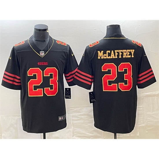 Men San Francisco 49ers 23 Christian McCaffrey Black Stitched Jersey Men San Francisco 49ers 23 Christian McCaffrey Black Stitched Jersey