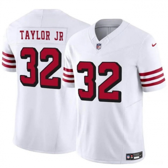 Men San Francisco 49ers 32 Patrick Taylor Jr New White 2024 F U S E Vapor Untouchable Limited Stitched Football Jersey Men San Francisco 49ers 32 Patrick Taylor Jr New White 2024 F U S E Vapor Untouchable Limited Stitched Football Jersey