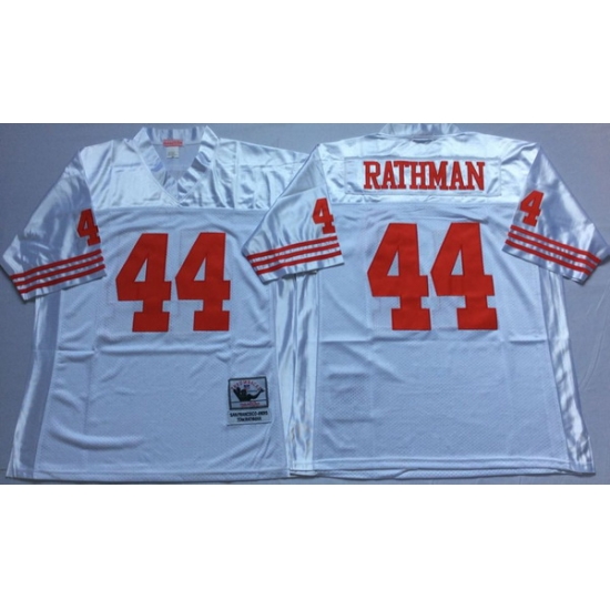 Men San Francisco 49ers 44 Tom Rathman White M&N Throwback Jersey Men San Francisco 49ers 44 Tom Rathman White M&N Throwback Jersey
