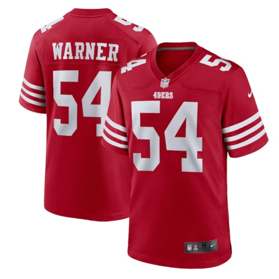 Men San Francisco 49ers 54 Fred Warner 2022 New Scarlet Stitched Game Jersey Men San Francisco 49ers 54 Fred Warner 2022 New Scarlet Stitched Game Jersey
