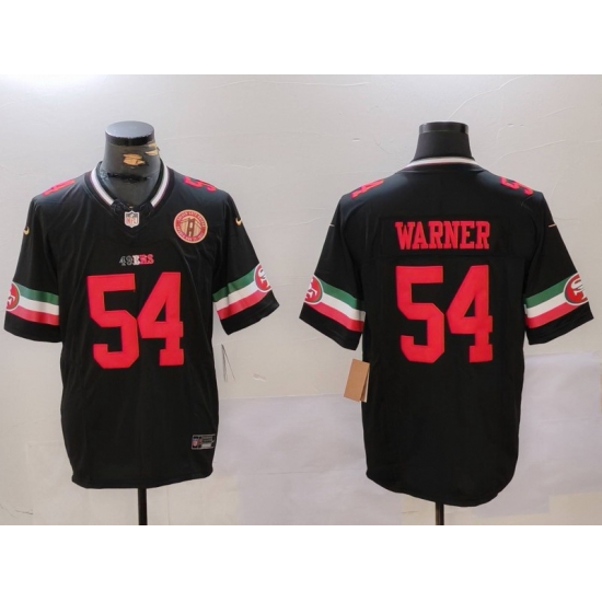 Men San Francisco 49ers 54 Fred Warner Black F U S E Mexico With Gate Bridge Patch Vapor Limited Stitched Football Jersey Men San Francisco 49ers 54 Fred Warner Black F U S E Mexico With Gate Bridge Patch Vapor Limited Stitched Football Jersey