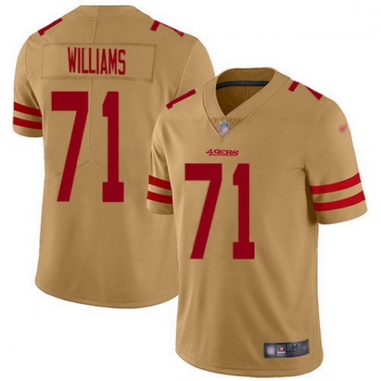 Men San Francisco 49ers 71 Trent Williams Gold Men Stitched NFL Limited Inverted Legend Jersey Men San Francisco 49ers 71 Trent Williams Gold Men Stitched NFL Limited Inverted Legend Jersey