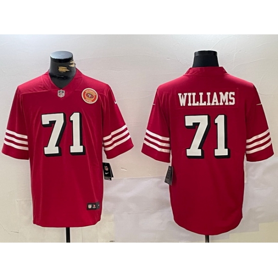 Men San Francisco 49ers 71 Trent Williams Red Vapor Untouchable Limited Stitched Football Jersey 2 Men San Francisco 49ers 71 Trent Williams Red Vapor Untouchable Limited Stitched Football Jersey 2