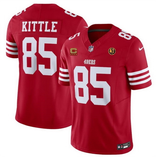 Men San Francisco 49ers 85 George Kittle Red 2023 F U S E With 4 Star C Ptach AndJohn Madden Patch Vapor Limited Stitched Football Jersey Men San Francisco 49ers 85 George Kittle Red 2023 F U S E With 4 Star C Ptach AndJohn Madden Patch Vapor Limited Stitched Football Jersey