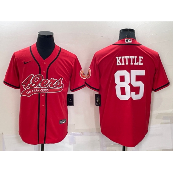 Men San Francisco 49ers 85 George Kittle Red Cool Base Stitched Baseball Jersey Men San Francisco 49ers 85 George Kittle Red Cool Base Stitched Baseball Jersey