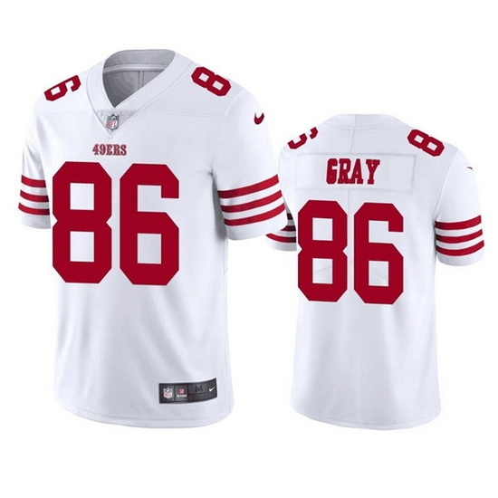 Men San Francisco 49ers 86 Danny Gray 2022 White Vapor Untouchable Stitched Football Jersey Men San Francisco 49ers 86 Danny Gray 2022 White Vapor Untouchable Stitched Football Jersey