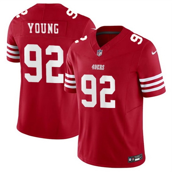 Men San Francisco 49ers 92 Chase Young Red 2023 F U S E Stitched Football Jersey Men San Francisco 49ers 92 Chase Young Red 2023 F U S E Stitched Football Jersey