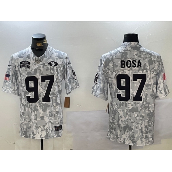 Men San Francisco 49ers 97 Nick Bosa 2024 F U S E Arctic Camo Salute To Service Limited Stitched Football Jerseys Men San Francisco 49ers 97 Nick Bosa 2024 F U S E Arctic Camo Salute To Service Limited Stitched Football Jerseys