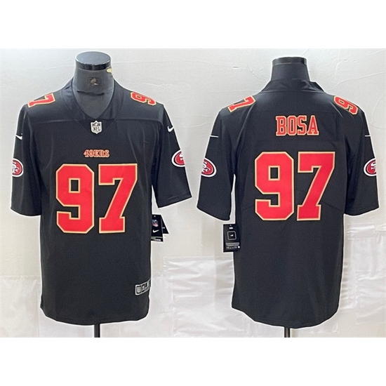 Men San Francisco 49ers 97 Nick Bosa Black Vapor Untouchable Limited Stitched Jersey Men San Francisco 49ers 97 Nick Bosa Black Vapor Untouchable Limited Stitched Jersey
