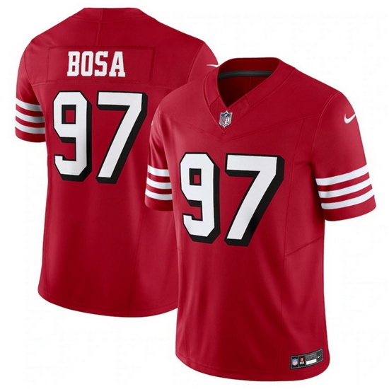 Men San Francisco 49ers 97 Nick Bosa New Red 2023 F.U.S.E. Vapor Untouchable Limited Stitched Football Jersey Men San Francisco 49ers 97 Nick Bosa New Red 2023 F.U.S.E. Vapor Untouchable Limited Stitched Football Jersey