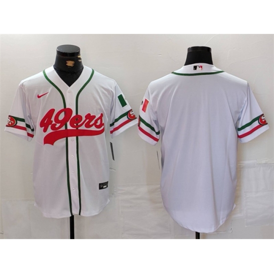 Men San Francisco 49ers Blank White With Patch Cool Base Stitched Baseball Jersey Men San Francisco 49ers Blank White With Patch Cool Base Stitched Baseball Jersey