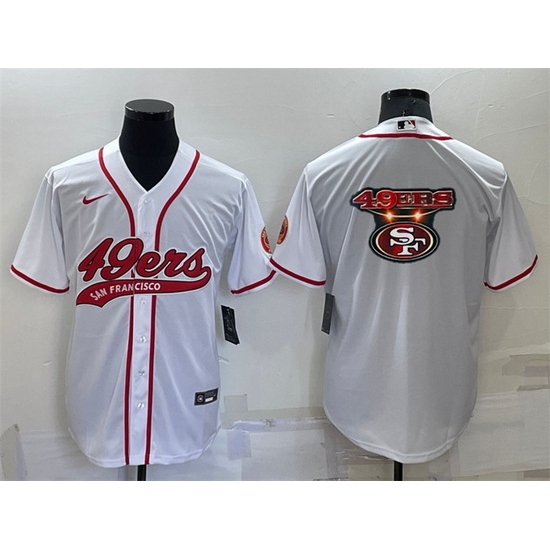 Men San Francisco 49ers White Team Big Logo With Patch Cool Base Stitched Baseb Men San Francisco 49ers White Team Big Logo With Patch Cool Base Stitched Baseb