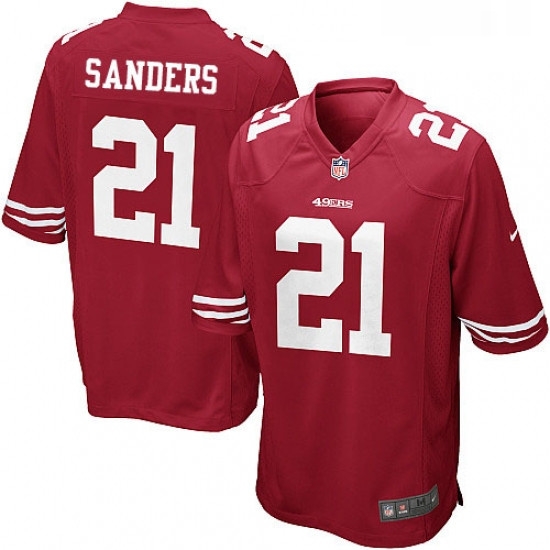 Mens Nike San Francisco 49ers 21 Deion Sanders Game Red Team Color NFL Jersey Mens Nike San Francisco 49ers 21 Deion Sanders Game Red Team Color NFL Jersey