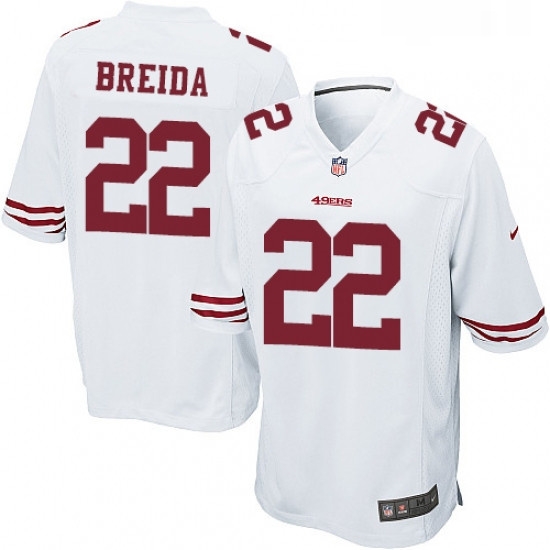 Mens Nike San Francisco 49ers 22 Matt Breida Game White NFL Jersey Mens Nike San Francisco 49ers 22 Matt Breida Game White NFL Jersey
