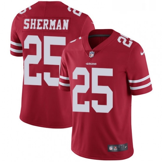 Mens Nike San Francisco 49ers 25 Richard Sherman Red Team Color Vapor Untouchable Limited Player NFL Jersey Mens Nike San Francisco 49ers 25 Richard Sherman Red Team Color Vapor Untouchable Limited Player NFL Jersey