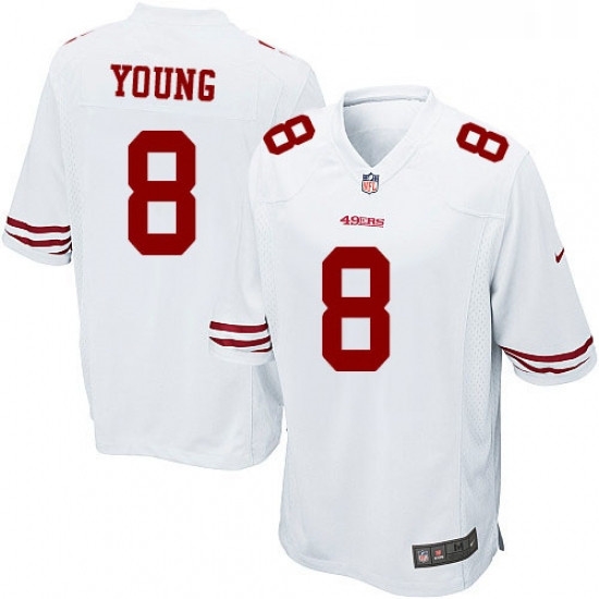 Mens Nike San Francisco 49ers 8 Steve Young Game White NFL Jersey Mens Nike San Francisco 49ers 8 Steve Young Game White NFL Jersey