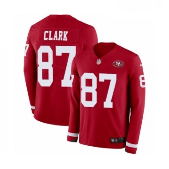 Mens Nike San Francisco 49ers 87 Dwight Clark Limited Red Therma Long Sleeve NFL Jersey Mens Nike San Francisco 49ers 87 Dwight Clark Limited Red Therma Long Sleeve NFL Jersey