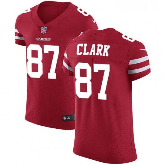 Mens Nike San Francisco 49ers 87 Dwight Clark Red Team Color Vapor Untouchable Elite Player NFL Jersey Mens Nike San Francisco 49ers 87 Dwight Clark Red Team Color Vapor Untouchable Elite Player NFL Jersey