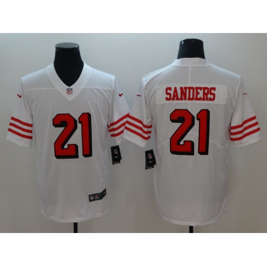 Men's San Francisco 49ers Deion Sanders 21 White Nike Scarlet Player Limited Jersey Men's San Francisco 49ers Deion Sanders 21 White Nike Scarlet Player Limited Jersey