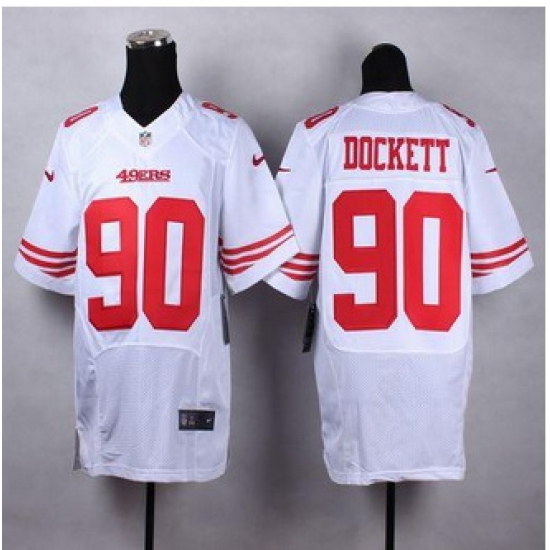 New San Francisco 49ers #90 Darnell Dockett White Men Stitched NFL Elite Jersey New San Francisco 49ers #90 Darnell Dockett White Men Stitched NFL Elite Jersey