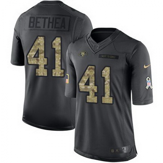 Nike 49ers #41 Antoine Bethea Black Mens Stitched NFL Limited 2016 Salute to Service Jersey Nike 49ers #41 Antoine Bethea Black Mens Stitched NFL Limited 2016 Salute to Service Jersey