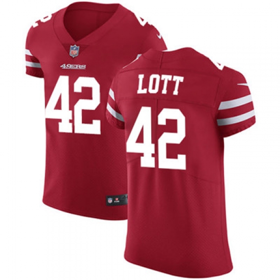 Nike 49ers #42 Ronnie Lott Red Team Color Mens Stitched NFL Vapor Untouchable Elite Jersey Nike 49ers #42 Ronnie Lott Red Team Color Mens Stitched NFL Vapor Untouchable Elite Jersey