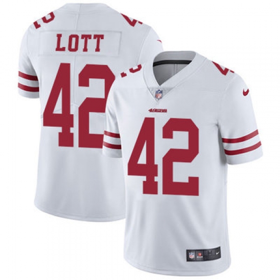 Nike 49ers #42 Ronnie Lott White Mens Stitched NFL Vapor Untouchable Limited Jersey Nike 49ers #42 Ronnie Lott White Mens Stitched NFL Vapor Untouchable Limited Jersey