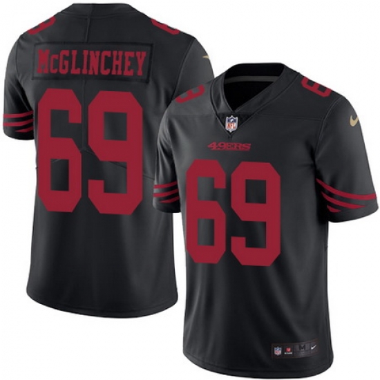 Nike 49ers #69 Mike McGlinchey Black Mens Stitched NFL Limited Rush Jersey Nike 49ers #69 Mike McGlinchey Black Mens Stitched NFL Limited Rush Jersey